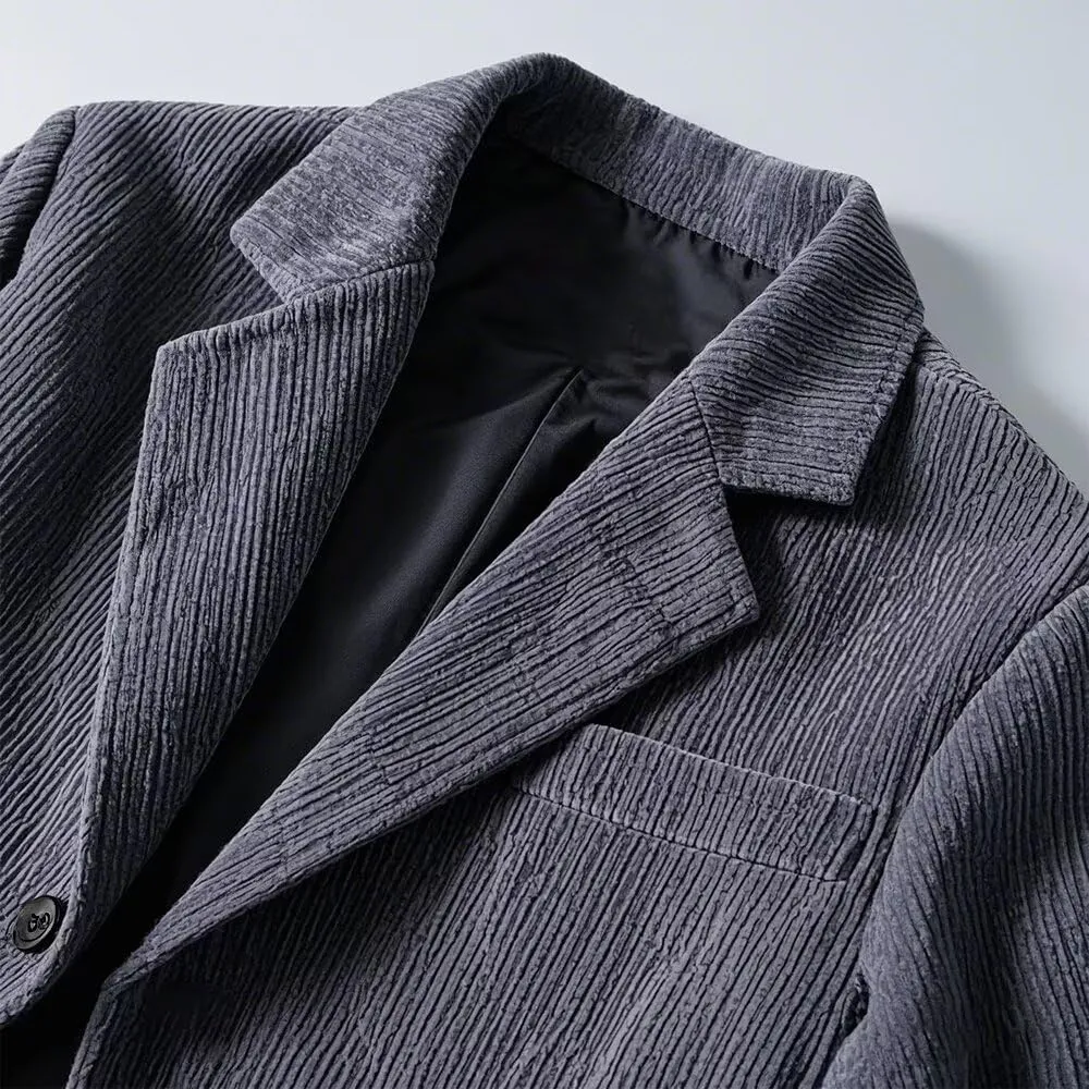 Boy Corduroy Blazer Formal Notched Lapel Cute Casual Slim Fit Tuxedo Wedding Tuxedo Blazer for Boy