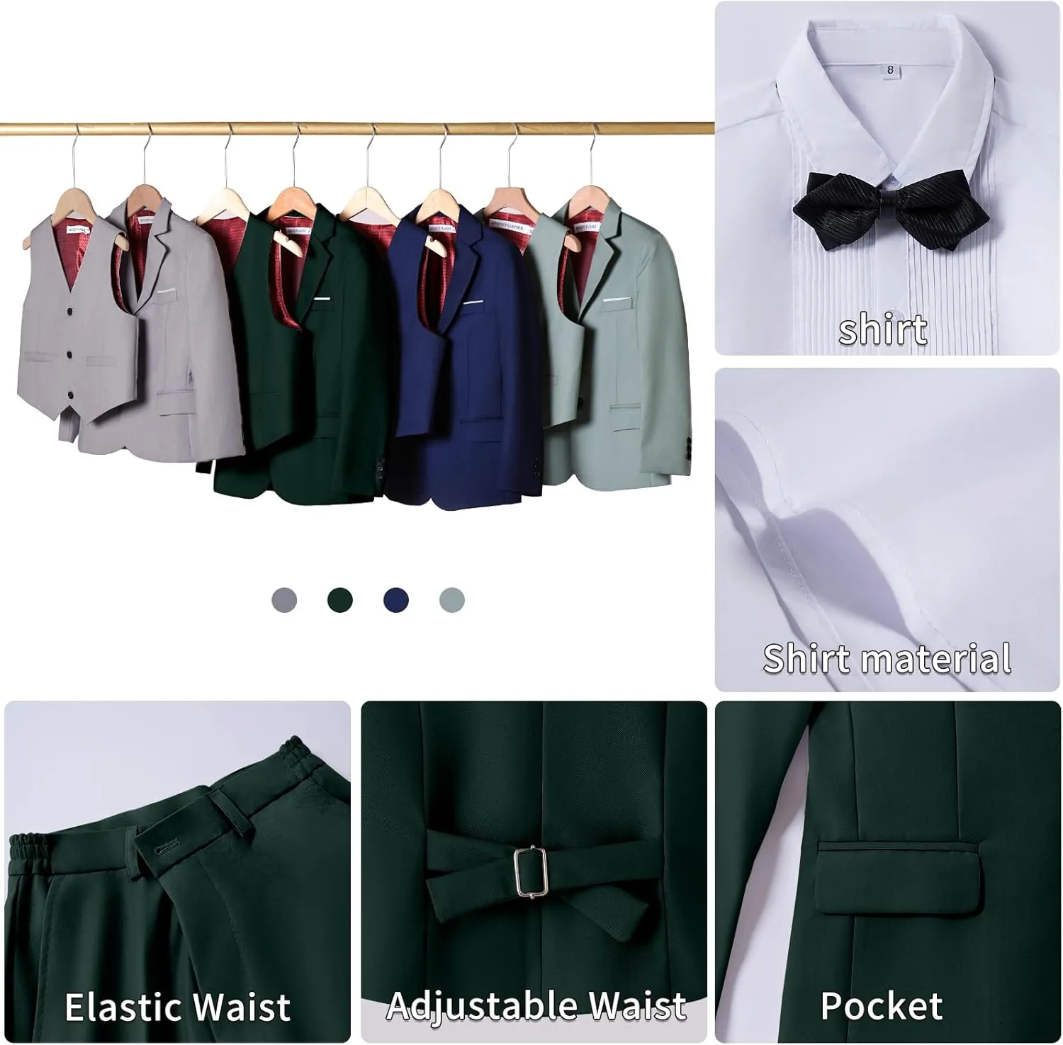 Boys Suit Formal Suits for Boy Slim Fit Kids Suit for Teen Boy Toddler Dress Boys Wedding Communion
