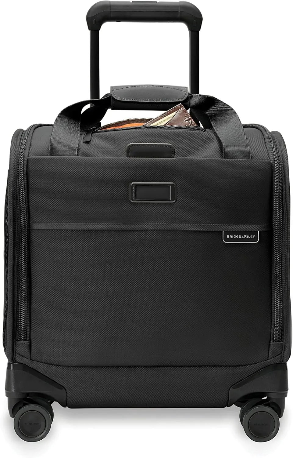 Briggs & Riley Cabin Spinner - Carry On Luggage for Travel, Suitcases with Wheels, Softside Rolling Bag for Men & Women, Fits Under Plane Seat, Interlocking Handle - Baseline Collection, Black