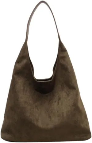 Brown Suede Bag, Hobo Tote Bag for Women, Suede Shoulder Bag Slouchy Bag,Office Casual Tote Handbag Clutch Bag