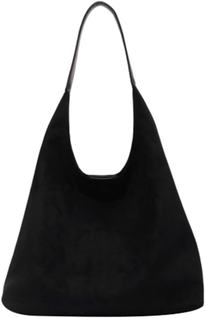 Brown Suede Bag, Hobo Tote Bag for Women, Suede Shoulder Bag Slouchy Bag,Office Casual Tote Handbag Clutch Bag