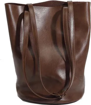 Bucket Bag for Women Leather Shoulder Bag Designer Handbag Fashion Tote Long Style Top-Handle Bag Hobo Bag Purse