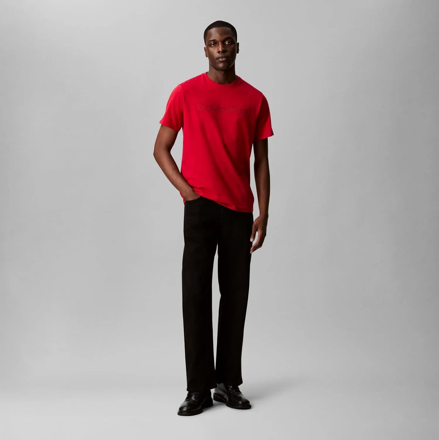 Calvin Klein Men's Relaxed Fit CK Logo Crewneck T-Shirt