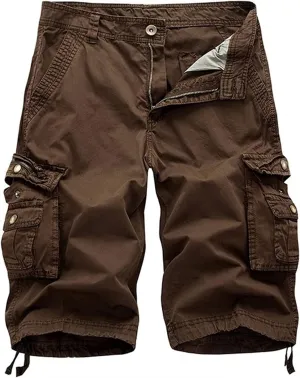 Camo Cargo Shorts for Men Relaxed Fit Camouflage Quick Dry Cargo Short Summer Multi-Pocket Golf Hiking Outdoor Pants
