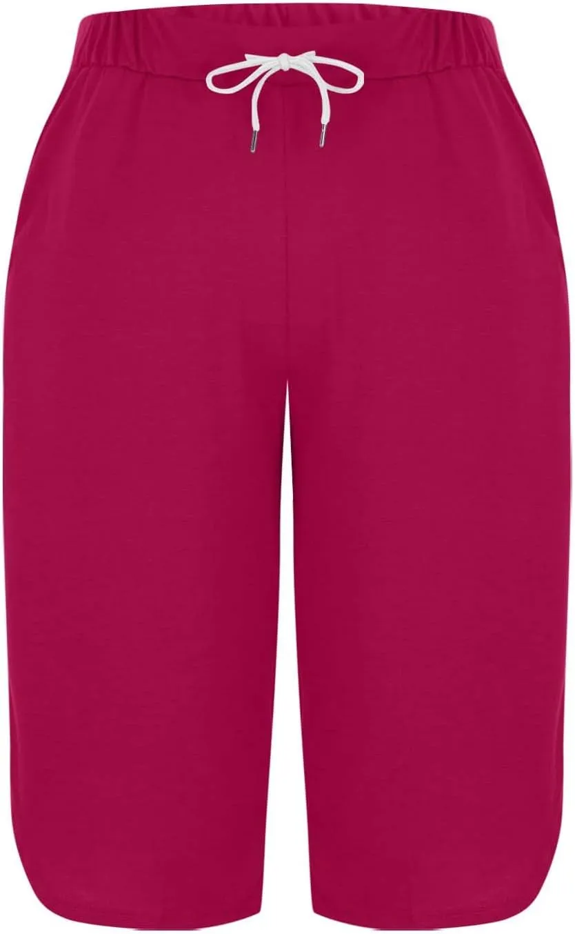 Capri Pants for Women Casual Summer Drawstring Elastic Waist Capris Split Hem Stretch Pant 2025 Trendy Clothes