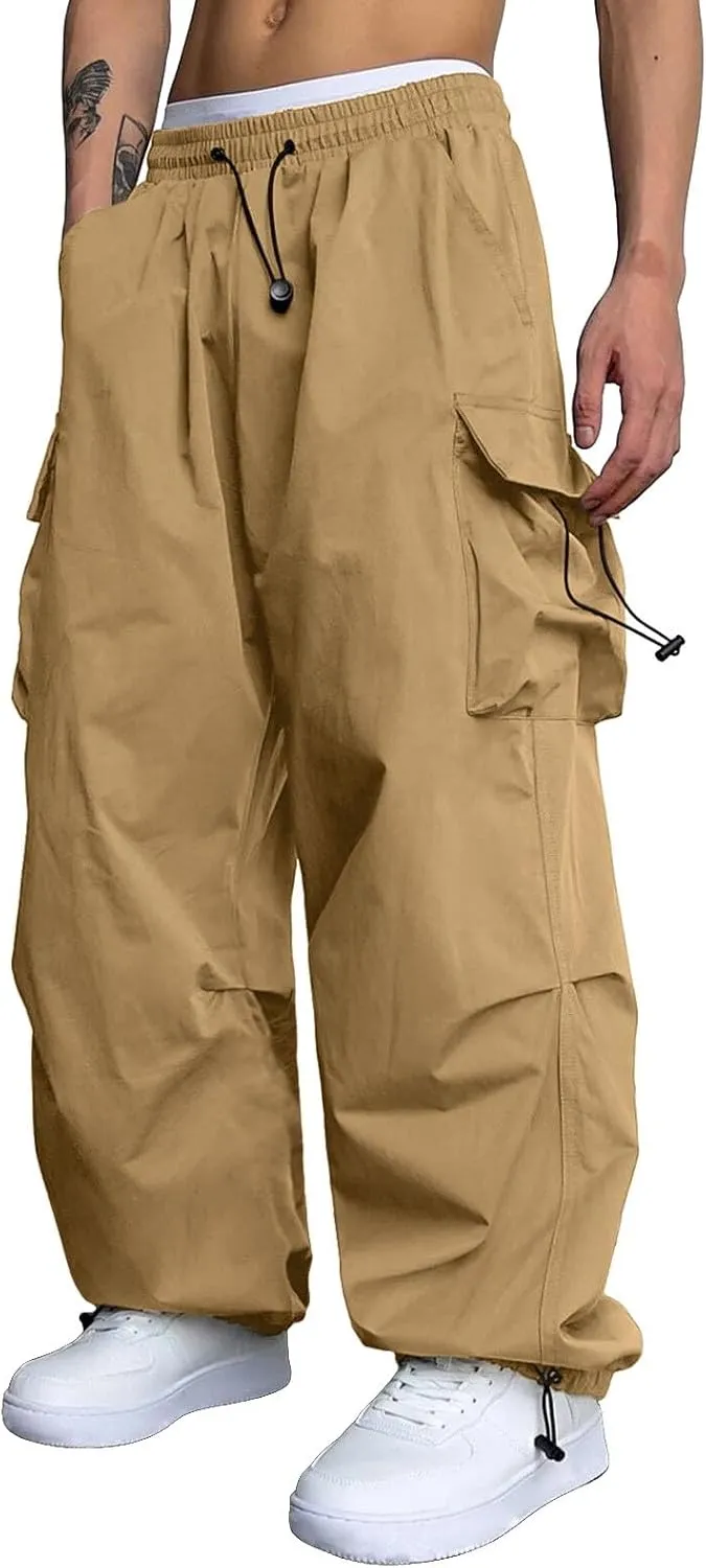 Cargo Pants for Men Casual Lightweight Elastic Waist Pant Work Pant with Pockets