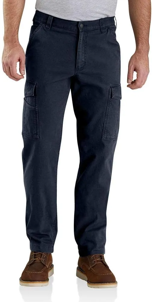 Carhartt Men's Rugged Flex Relaxed Fit Canvas Cargo Work Pant, Navy, 38 x 32
