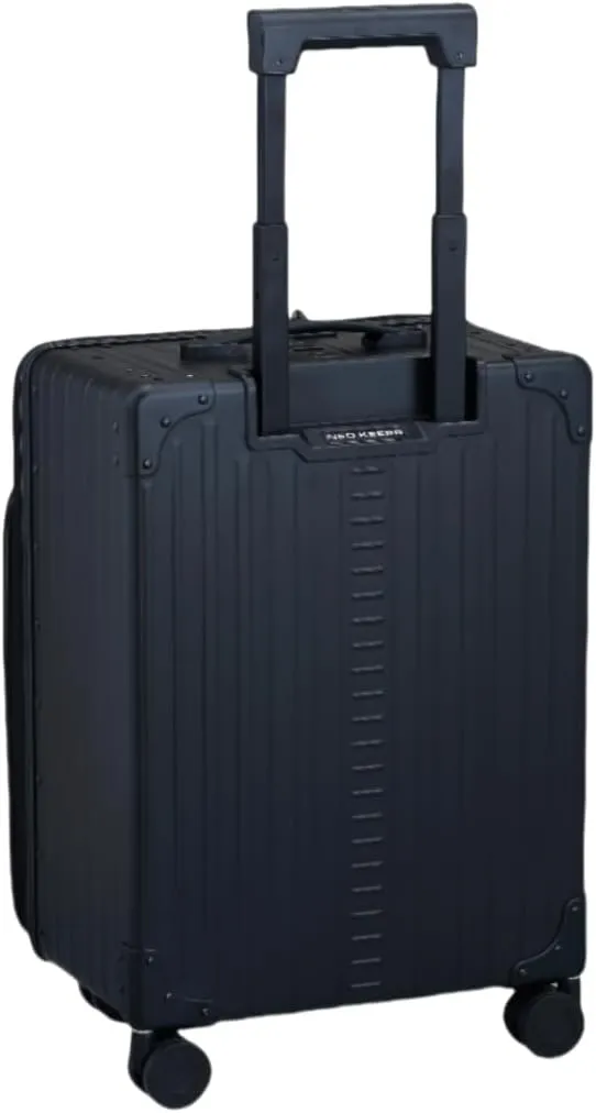 Carry On Luggage Hard Shell Front Pocket Nylon Pocket Luggage Case Lightweight Metal Suitcases Expandable Luggage with TSA Lock for Travel (Carry-On 20-Inch 39L)