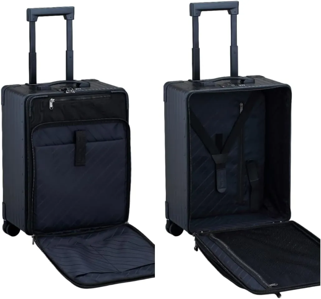Carry On Luggage Hard Shell Front Pocket Nylon Pocket Luggage Case Lightweight Metal Suitcases Expandable Luggage with TSA Lock for Travel (Carry-On 20-Inch 39L)