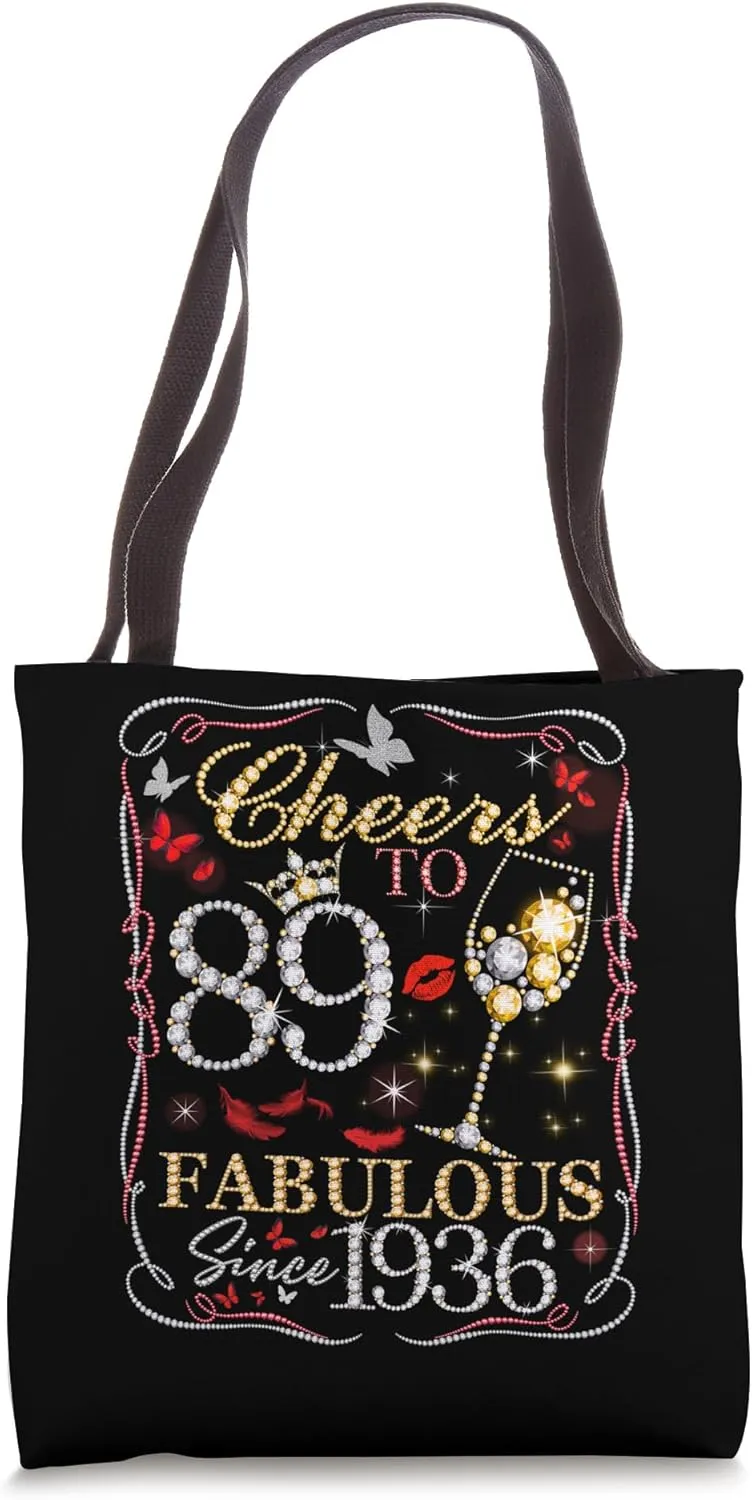 Cheers to 89 Fabulous Since 1936. Womens 89th Birthday Tote Bag