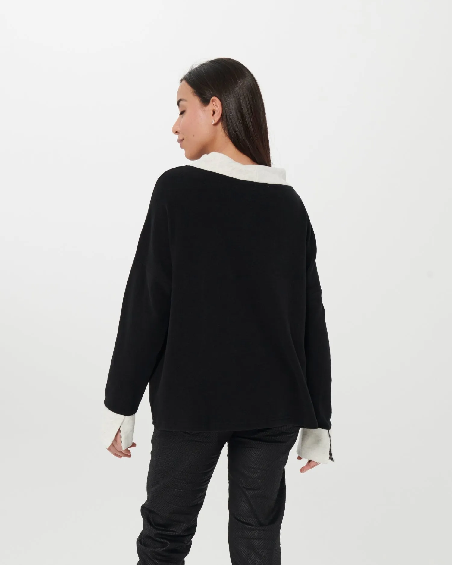 Chiara Cocol Sia Jacquard Sweater, Black