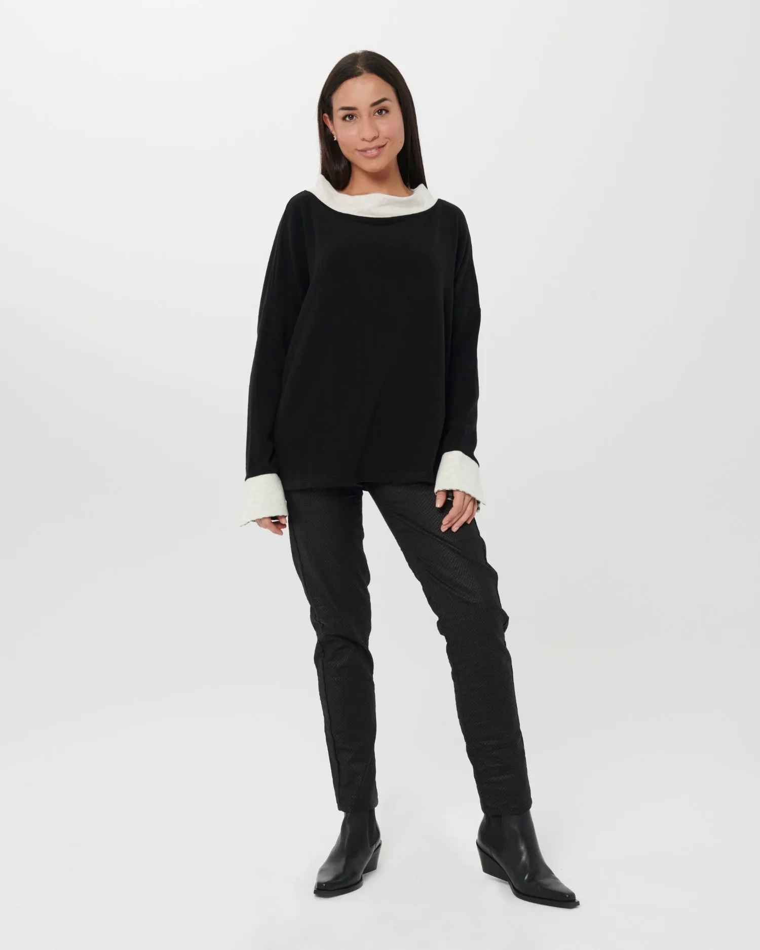 Chiara Cocol Sia Jacquard Sweater, Black