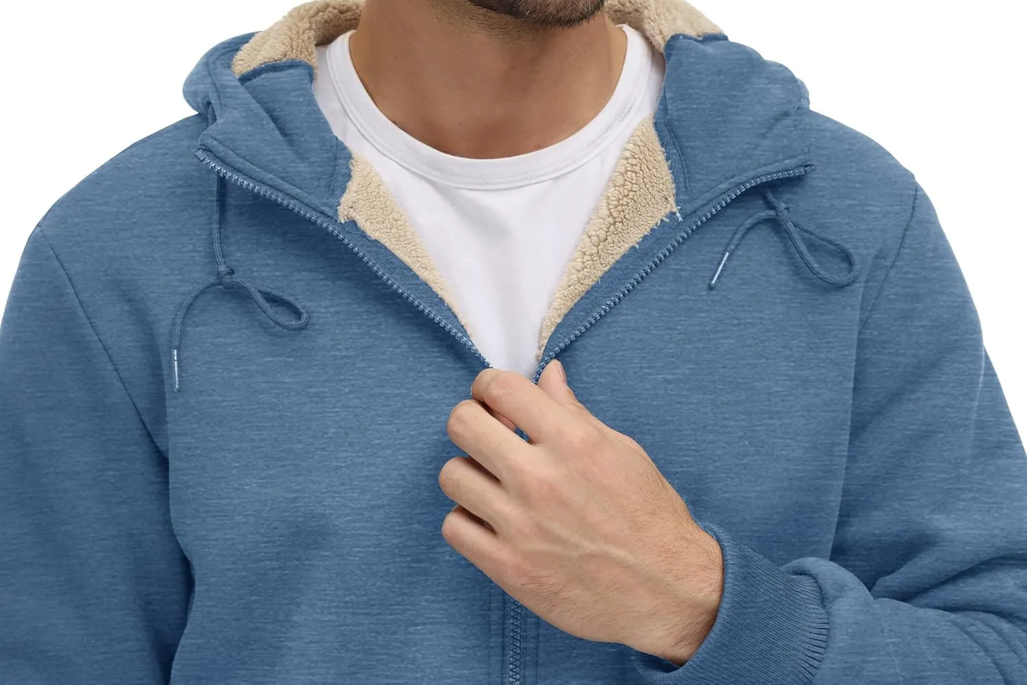 CRYSULLY Men's Sherpa Lined Jacket Fleece Full Zip Winter Hooded Sweatshirt Coats