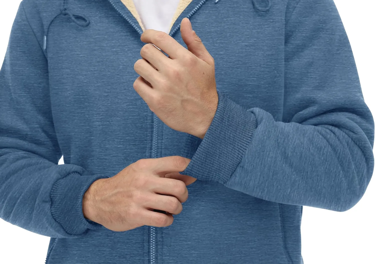 CRYSULLY Men's Sherpa Lined Jacket Fleece Full Zip Winter Hooded Sweatshirt Coats