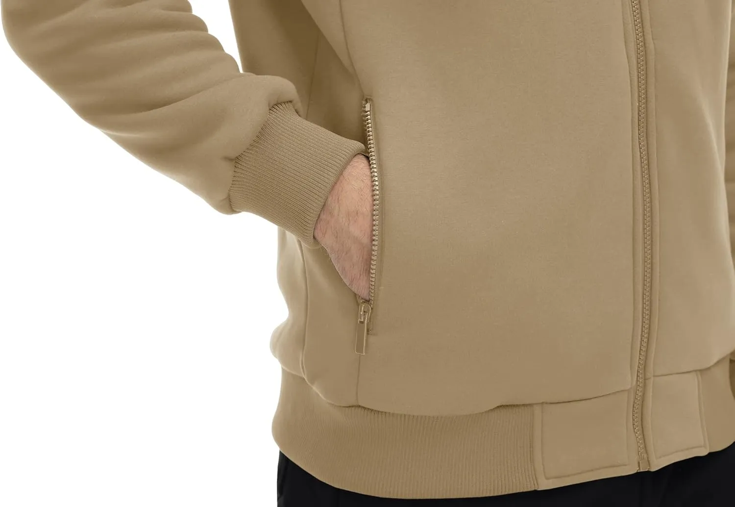 CRYSULLY Men's Sherpa Lined Jacket Fleece Full Zip Winter Hooded Sweatshirt Coats