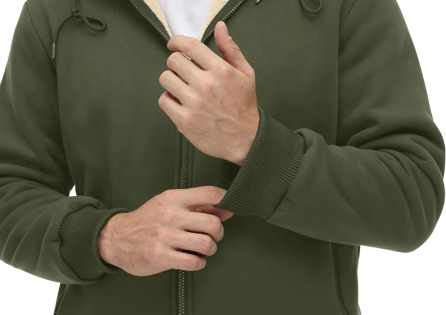 CRYSULLY Men's Sherpa Lined Jacket Fleece Full Zip Winter Hooded Sweatshirt Coats