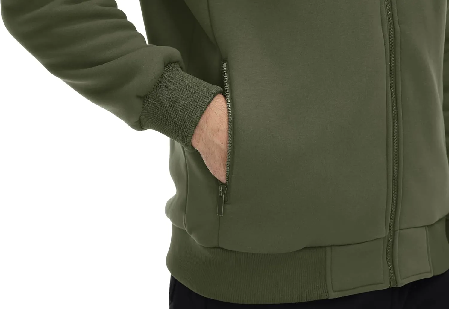 CRYSULLY Men's Sherpa Lined Jacket Fleece Full Zip Winter Hooded Sweatshirt Coats