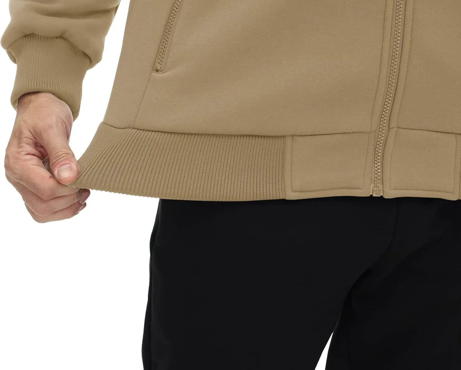 CRYSULLY Men's Sherpa Lined Jacket Fleece Full Zip Winter Hooded Sweatshirt Coats