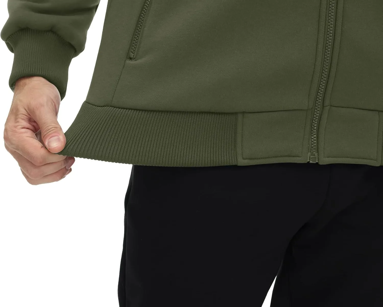 CRYSULLY Men's Sherpa Lined Jacket Fleece Full Zip Winter Hooded Sweatshirt Coats