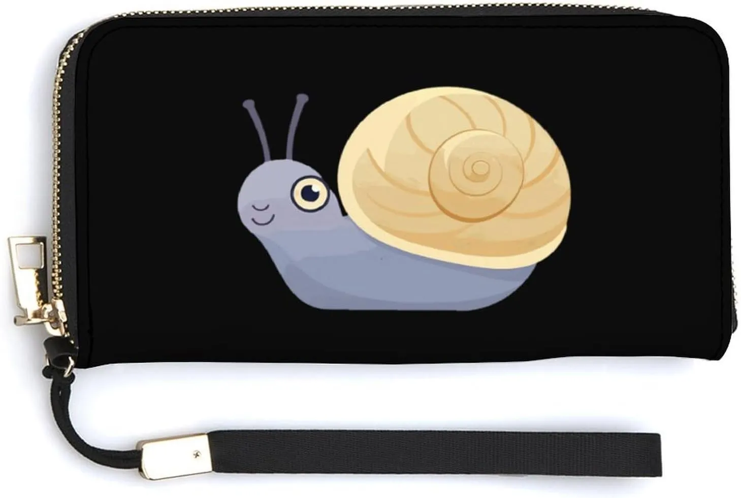 Cute Snail Wristlet Wallet for Women Long Purse Card Holder Handbag with Zipper