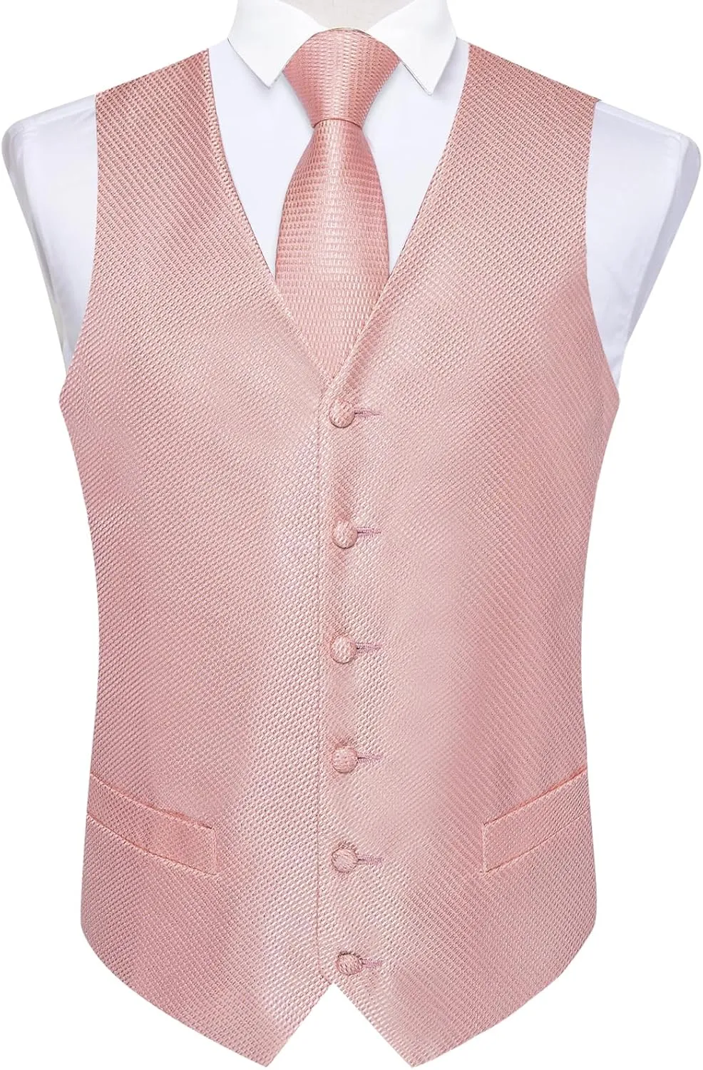 DiBanGu Mens Formal Dress Vest Paisley Jacquard Silk Suit Waistcoat Necktie Bow Tie Set Wedding Party Tuxedo 5PCS