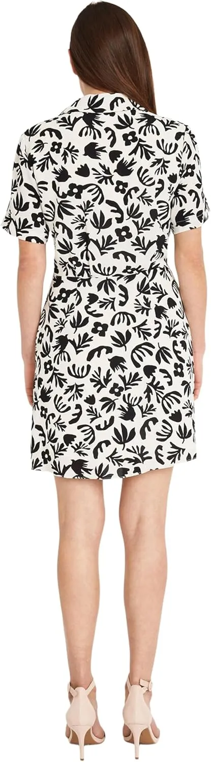 Donna Morgan Women's Mini Dress with Front Skirt Dr
