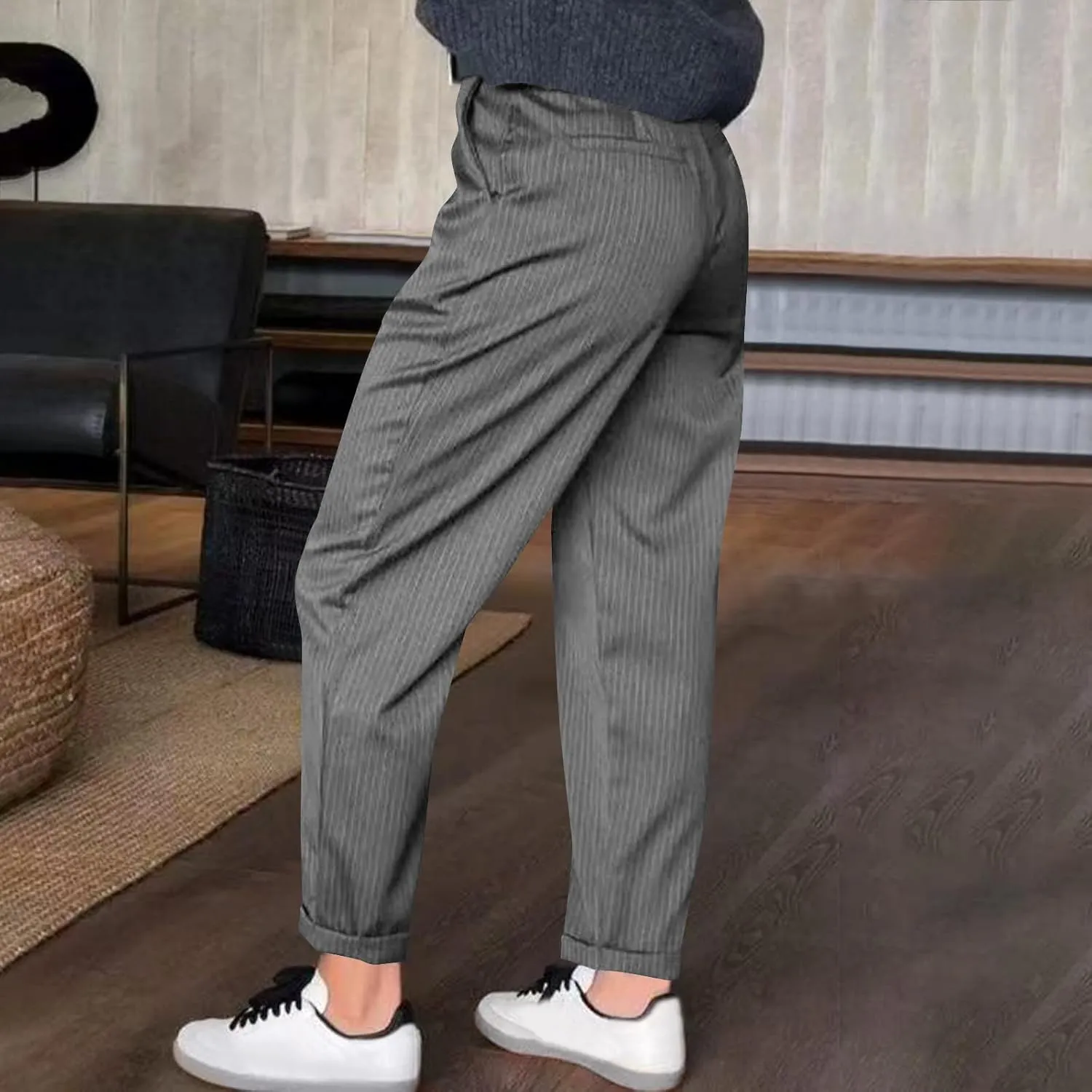 Dress Pants for Women Wide Leg High Waist Casual Loose Fit Straight Leg Work Pants Business Trousers with Pockets