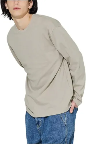 EDUARDO Men's T-Shirt Long-Sleeve Crew Neck Semi Over Relaxed Fit.