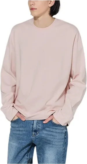 EDUARDO Men's T-Shirt Long-Sleeve Crew Neck Semi Over Relaxed Fit.