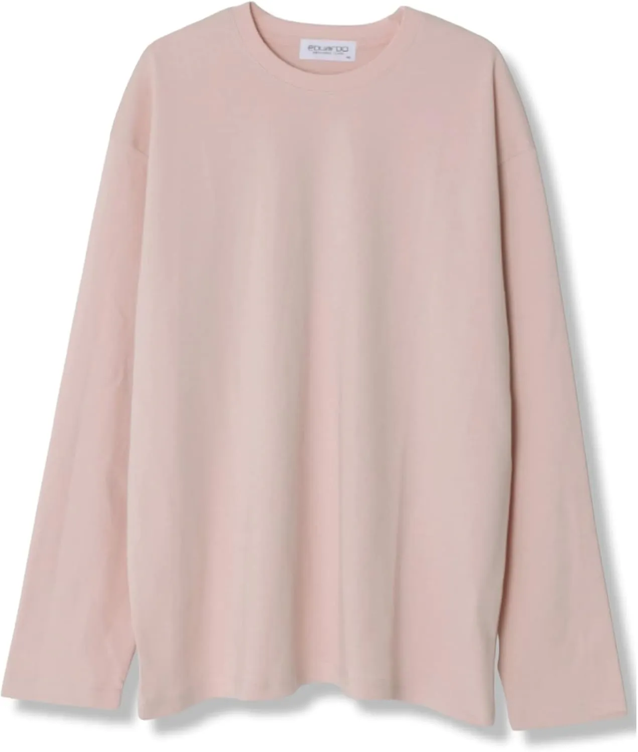 EDUARDO Men's T-Shirt Long-Sleeve Crew Neck Semi Over Relaxed Fit.