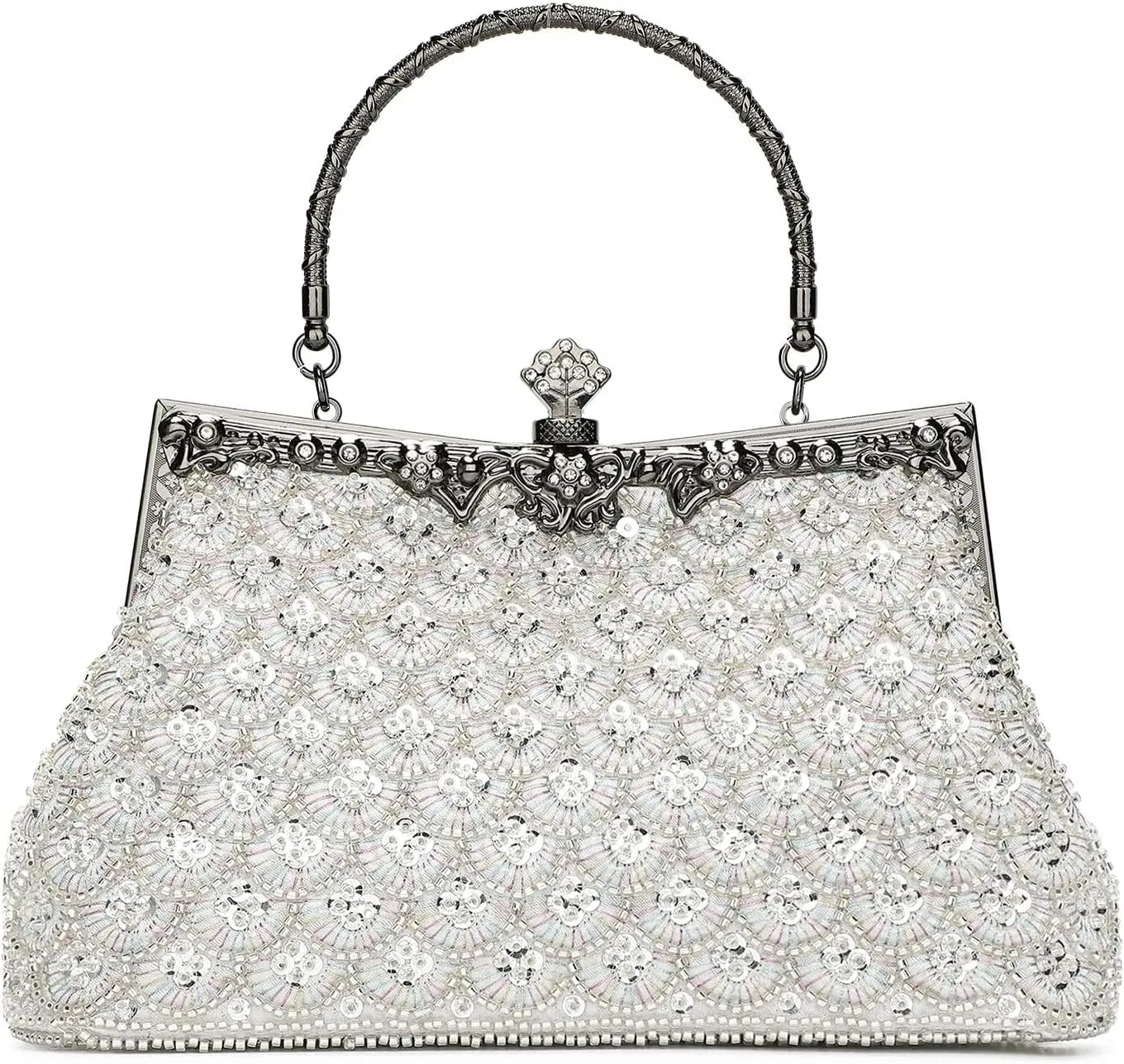 Evening Clutch Bag, Women Clutch Bag Small Handbag with Handle Ceremony Bag Wedding Rhinestone Handbags