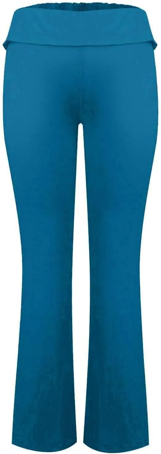 Flared Sweatpants Fold Over Yoga Pants High Waisted Plus Size Workout Leggings Fall Trouser Pants Tall