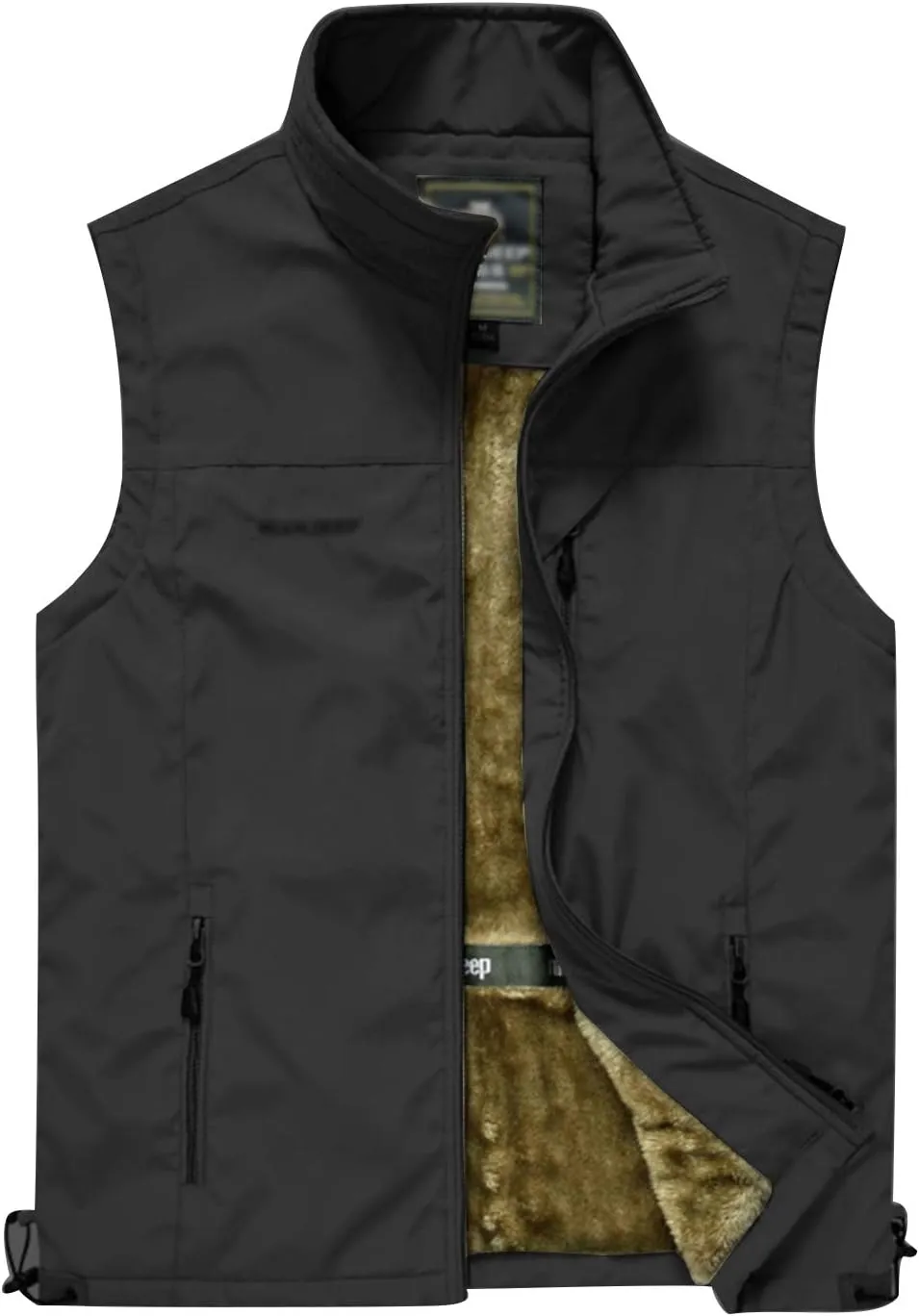 Flygo Men's Casual Lightweight Outdoor Travel Fishing Hunting Vest Jacket with Pockets