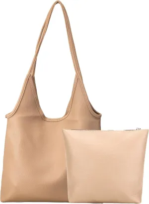 Foldable Slouchy Hobo Shoulder Bag for Women Ultra Soft Genuine Leather Top Handle Handbag with Coin Purse for Daily Use