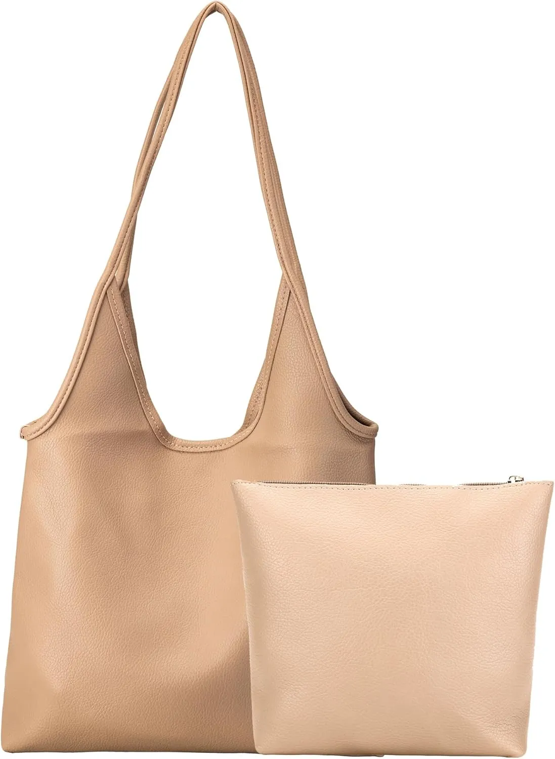 Foldable Slouchy Hobo Shoulder Bag for Women Ultra Soft Genuine Leather Top Handle Handbag with Coin Purse for Daily Use