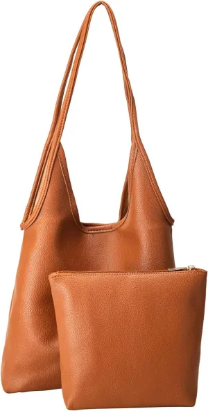 Foldable Slouchy Hobo Shoulder Bag for Women Ultra Soft Genuine Leather Top Handle Handbag with Coin Purse for Daily Use