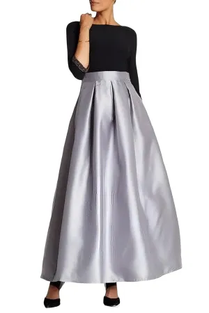 Formal Long Gray Taffeta Maxi Skirt Wtih One Pocket High Waisted Wedding Bridsmiad Prom Christmas Party Skirt (Made To Measure)