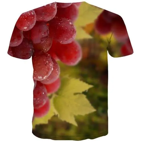 Fruit T shirts Men Grape T-shirts 3d Psychedelic Tshirts Casual Leisure Tshirts Novelty Short Sleeve T shirts Mens New Slim