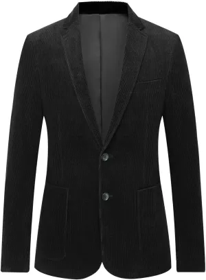 GATMSTZ Mens Casual Corduroy Blazer Vintage Notch Lapel Regular Fit Suit Jacket Big and Tall