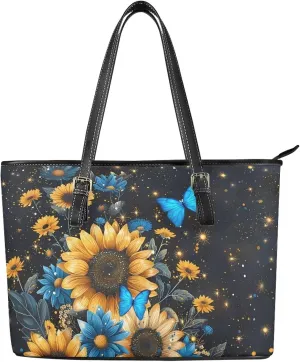 GIFTPUZZ Women Tote Bag Leather Tote Bag for Women Work Tote Handbag with Zipper Shoulder Bag with Adjustable Handle