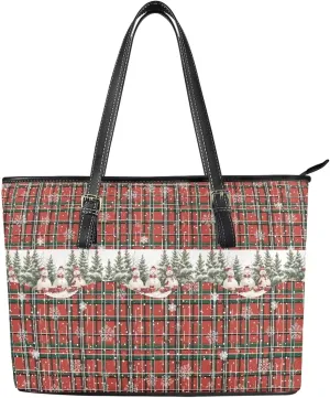GIFTPUZZ Women Tote Bag Leather Tote Bag for Women Work Tote Handbag with Zipper Shoulder Bag with Adjustable Handle