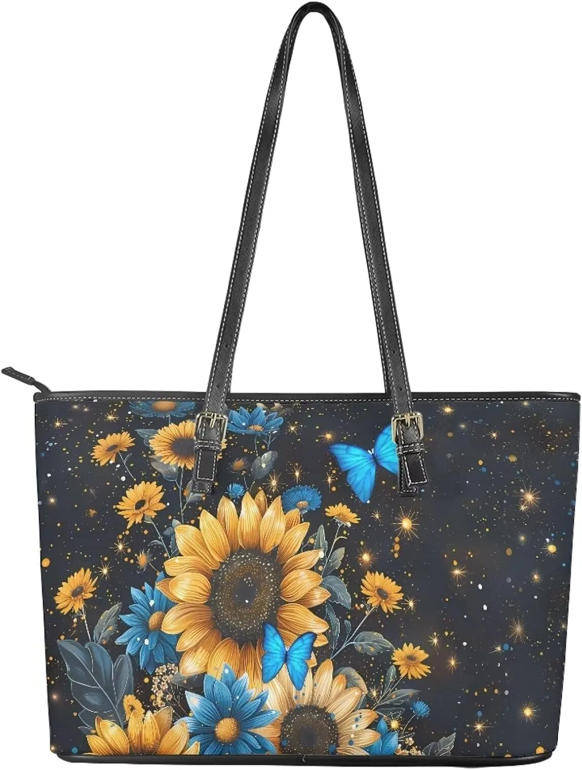 GIFTPUZZ Women Tote Bag Leather Tote Bag for Women Work Tote Handbag with Zipper Shoulder Bag with Adjustable Handle