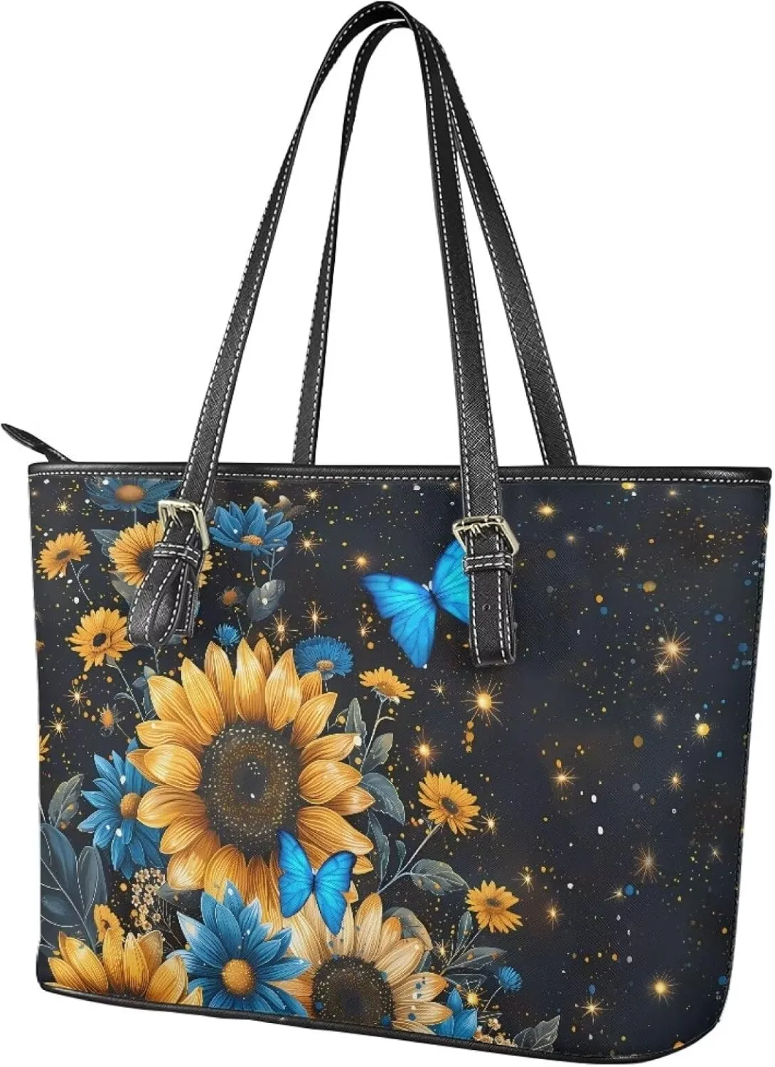 GIFTPUZZ Women Tote Bag Leather Tote Bag for Women Work Tote Handbag with Zipper Shoulder Bag with Adjustable Handle
