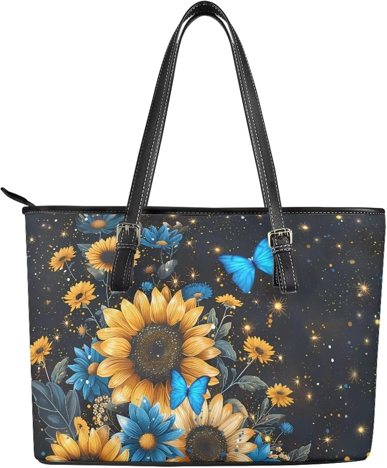 GIFTPUZZ Women Tote Bag Leather Tote Bag for Women Work Tote Handbag with Zipper Shoulder Bag with Adjustable Handle