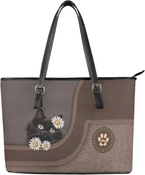 GIFTPUZZ Women's Tote Bag Leather Shoulder Bag Large Purse with Adjustable Strap and Zipper Closure Waterproof