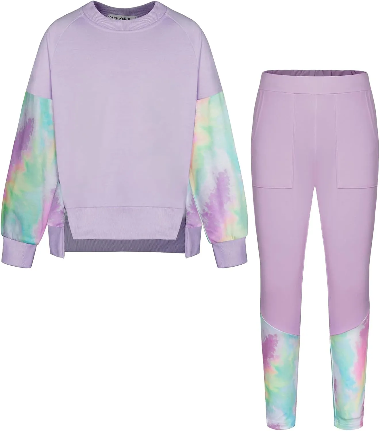GRACE KARIN Girls Clothes Sweatshirt for Teen Girls Fashion Outfits Sweapants Leggings Tracksuit Clothing Set Size 5-14
