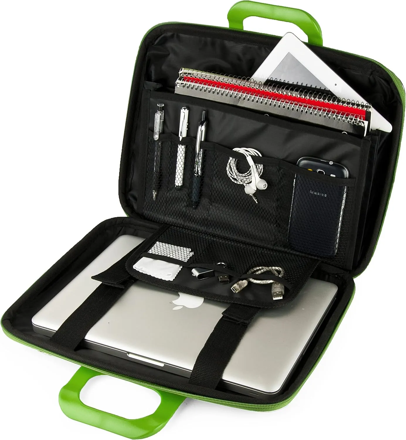 Green Slim Travel Briefcase Laptop Messenger Bag for Chuwi LapBook Pro, HeroBook Pro 14"