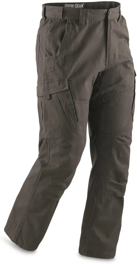 Guide Gear Canvas Cargo Pants for Men Relaxed Fit, Mens Work Pants for Construction, Utility, and Safety