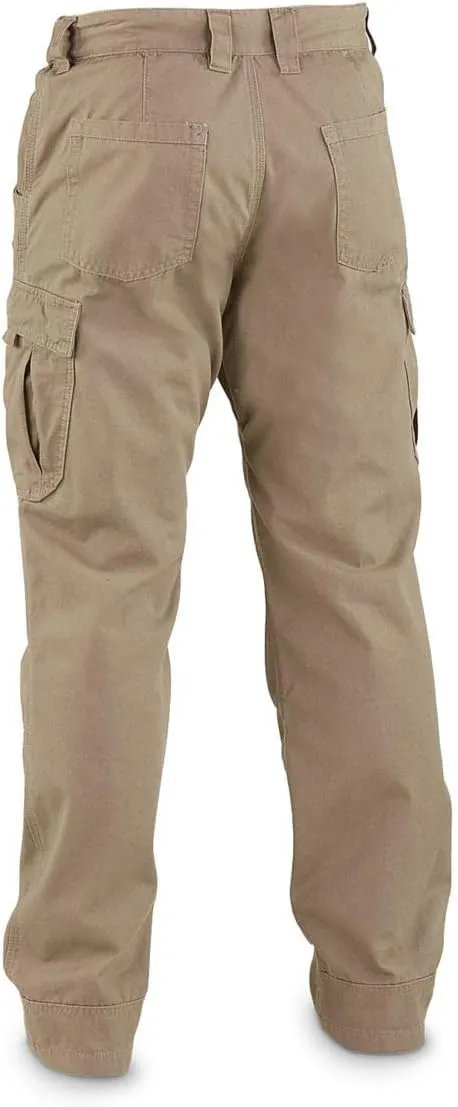 Guide Gear Canvas Cargo Pants for Men Relaxed Fit, Mens Work Pants for Construction, Utility, and Safety