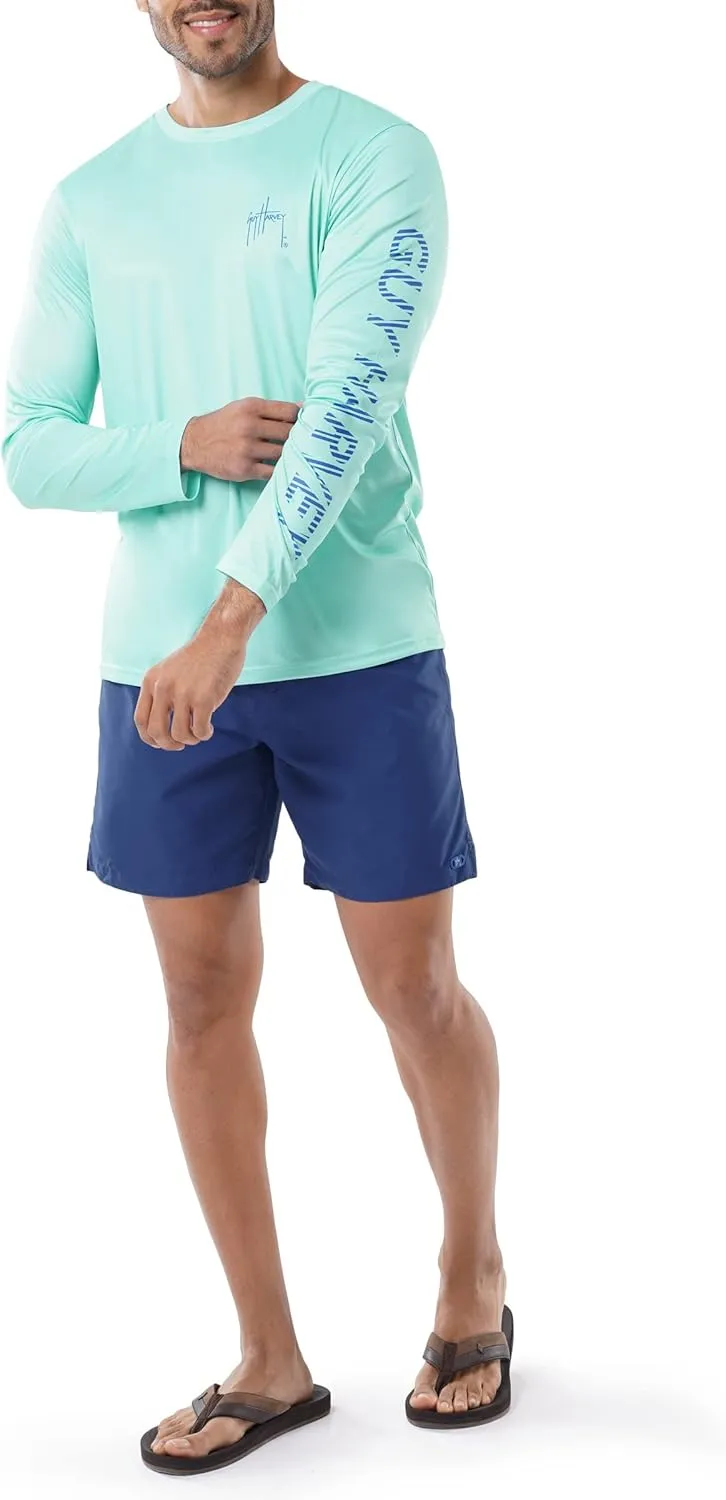 Guy Harvey Men's Long Sleeve Performance T-Shirt with UPF 30  Sun Protection